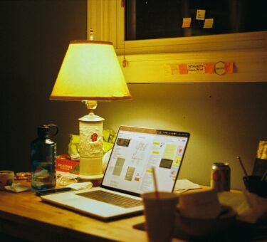 a laptop on a desk