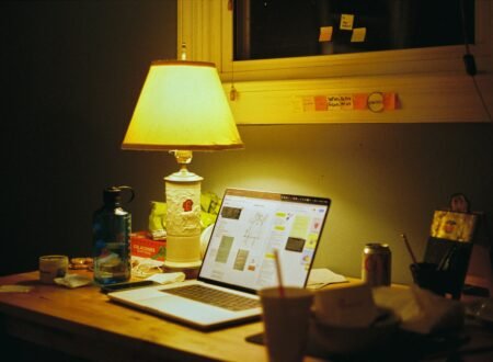 a laptop on a desk