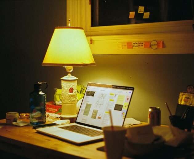 a laptop on a desk